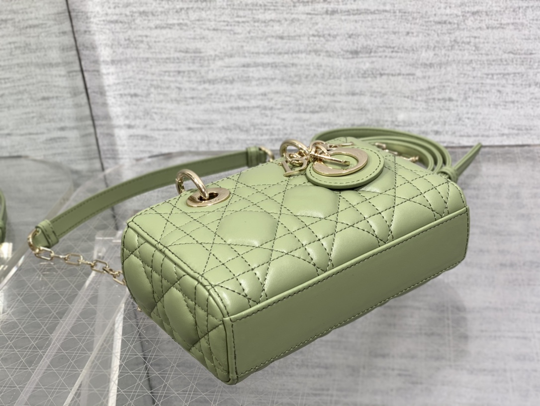 Micro Lady D-Joy Bag Cedar Green Cannage Lambskin